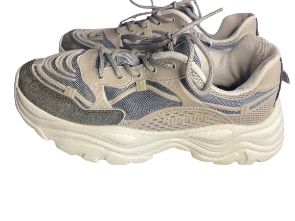 Grey Chunky Platform Sneakers – Stylo AT7484 Style, Size 38–40, Used (Excellent Condition)
