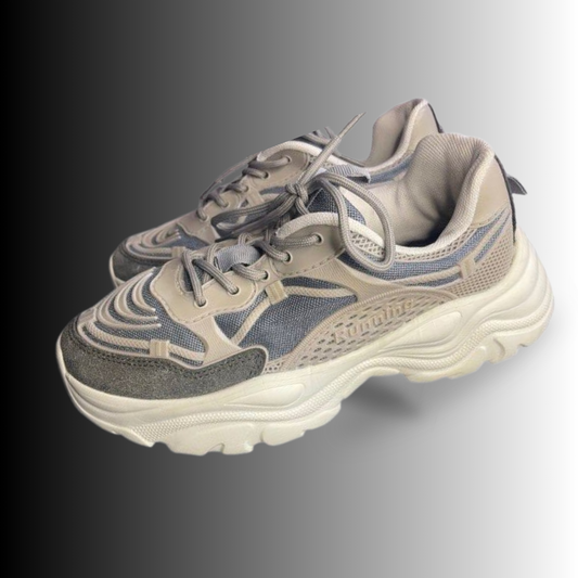 Grey Chunky Platform Sneakers – Stylo AT7484 Style, Size 38–40, Used (Excellent Condition)