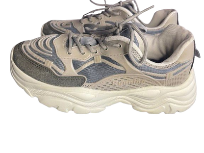 Grey Chunky Platform Sneakers – Stylo AT7484 Style, Size 38–40, Used (Excellent Condition)