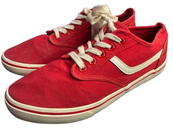 Vans Old Skool Sneakers – Red Canvas/Suede, Size 39–40, Used (Excellent Condition)