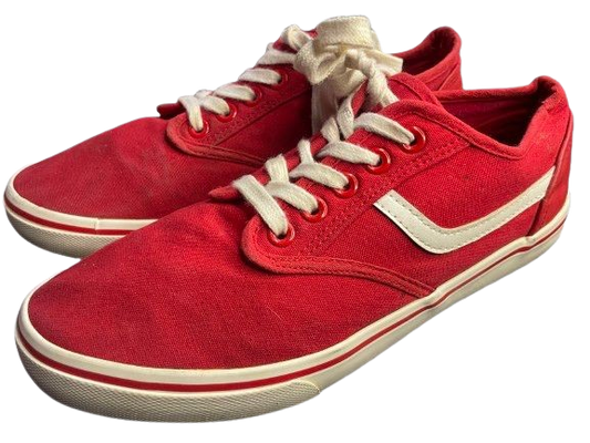Vans Old Skool Sneakers – Red Canvas/Suede, Size 39–40, Used (Excellent Condition)