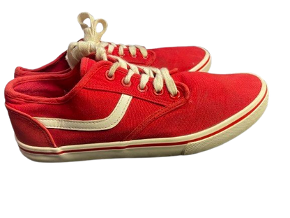 Vans Old Skool Sneakers – Red Canvas/Suede, Size 39–40, Used (Excellent Condition)