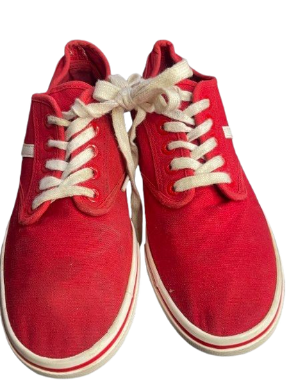 Vans Old Skool Sneakers – Red Canvas/Suede, Size 39–40, Used (Excellent Condition)